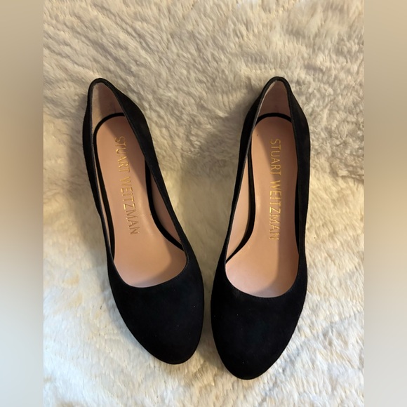 NWB Stuart Weitzman Larsa BLK suede Pump Sz 36.5 - Picture 8 of 13